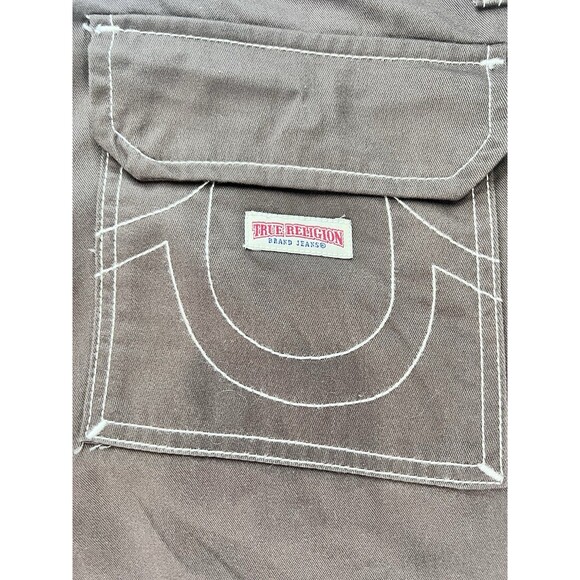 True Religion Jeans Men's Bracken Brown Baggy Cargo Pants Size 38 Y2K 2000‎ NWT - Picture 3 of 10